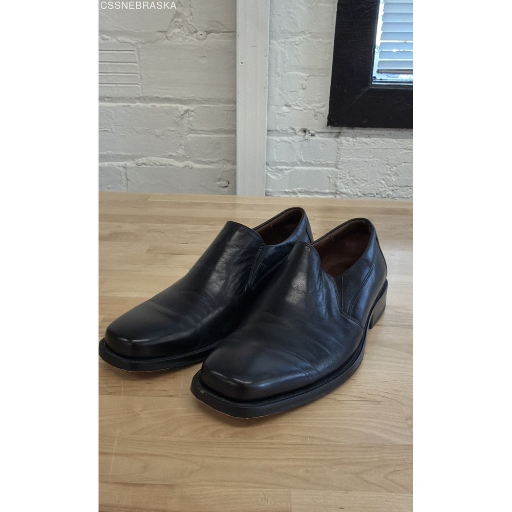 Johnston & Murphy McClain Black Leather Slip-On Dress Loafers Men's Size 7.5 M